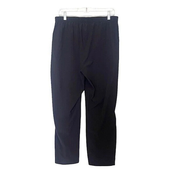 Vince Women's Black Tapered Pull-on Casual Cropped Pants Size Large Side stripe - Picture 2 of 6